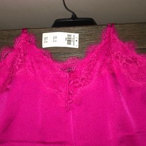 NWT Abercrombie & Fitch lace cami hot pink small